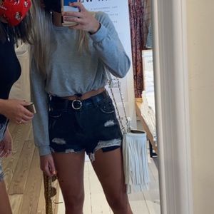 Grey cropped sweatshirt! Small